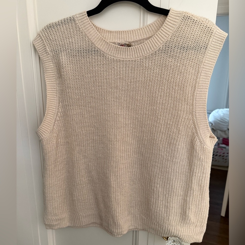 Faherty Cream Knit Sweater Tank